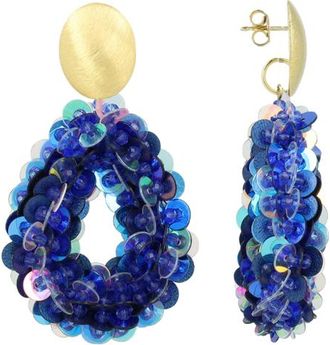 Lott. Gioielli Sequin Drop Statement Earrings in Ocean Mix in Blue at Nordstrom