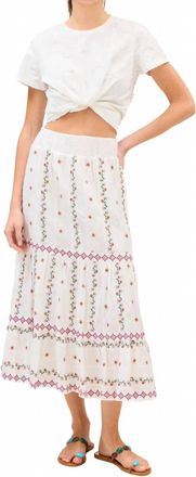 Allison Billie Midi Skirt In Off White