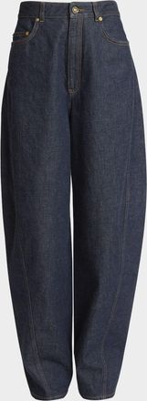 Givenchy Mid-Rise Barrel-Leg Denim Cocoon Trousers