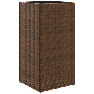 vidaXL vidaXL Garden Planter Brown 40x40x80 cm Poly Rattan