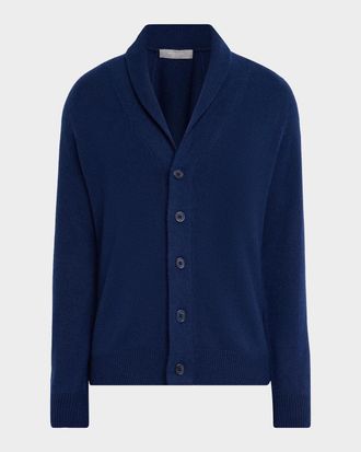 Neiman Marcus Men & apos;s Cashmere Jersey Knit Shawl-Collar Cardigan