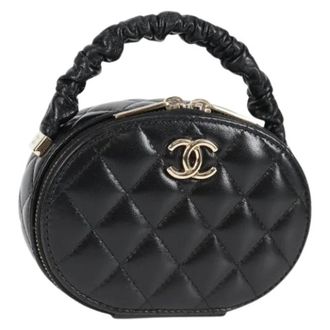 Chanel Pre-owned Vintage Pouch - Dames - Vintage Mini Tas - Zwart - ONE Size - Leer - Vintage