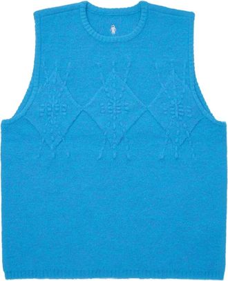 Ader Error crew-neck knitted vest - unisex - Polyester/Nylon/Wool/Elastane - L - Blue