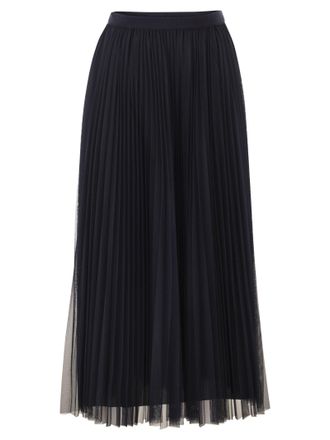 Fabiana Filippi Wijde geplooide rok van tule met gebreide riem