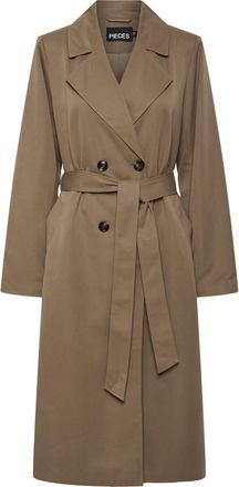 Pieces Pieces Pcscarlett Ls Noos Trench Coat, Brown Lentil, XS