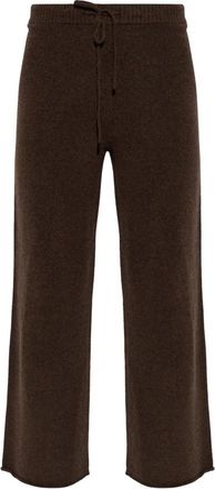 American Vintage Damsville Wijde Broek - Dames - Wijde Broeken - Bruin - S - Wol - Broeken