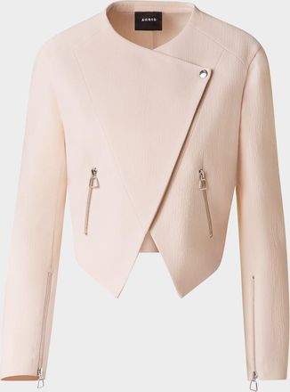 Akris Ariel Asymmetric Wool Crepe Jacket