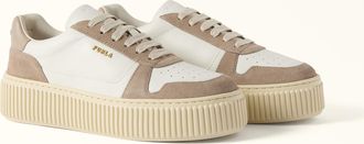 Furla Sky Sneakers Talco H Bianco Pelle Di Vitello Bicolore Morbida + Camoscio Donna