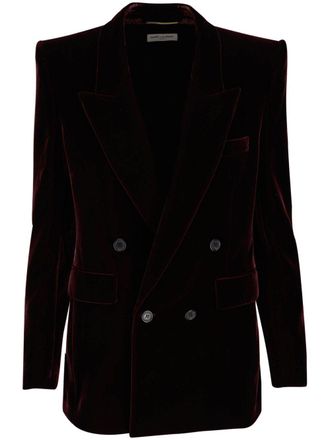 Saint Laurent Blazer met fluwelen afwerking - Rood
