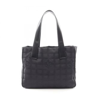 Chanel Black New Travel Line Leather Handbag Tote Bag (Pre-Owned)