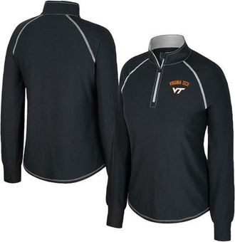 Colosseum Womens Colosseum Black Virginia Tech Hokies Bikram Raglan Quarter-Zip Top at Nordstrom, Size Xx-Large