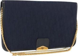 Dior Pre-owned Clutches, female, Blue, Size: ONE SIZE Pre-owned Trotter Canvas Shoulder Bag
