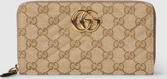 Gucci GG Marmont Zip Around Wallet, Beige, GG Canvas