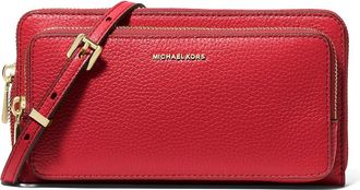 Michael Kors Jet Set Large Continental Xbody Cross Body Womens Handbags Crimson, Polyester