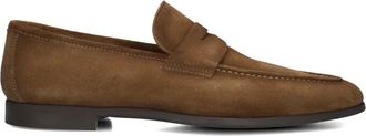 Magnanni Bruine Suede Instappers - Heren - Loafers - Bruin - 45 EU - Leer - Schoenen