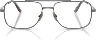 Ray-Ban William Titanium 56mm Square Optical Glasses in Gunmetal at Nordstrom