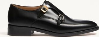 Valentino Garavani Double Monk Strap Pas Des Dieux In Vitello Uomo NERO 40.5