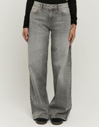 Tally Weijl Loose-fit-Jeans TALLY WEIJL SPADEWACKIE5, Damen, Gr. 34, N-Gr, denim grau, hgu3, Denim/Jeans, Obermaterial: 99% Baumwolle, 1% Elasthan, Abriebeffekte,