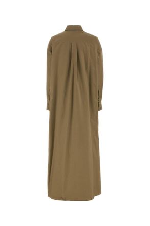 ARMARIUM Womens Mud Stretch Poplin Oversize Shirt Dress Olivegreen Abiti