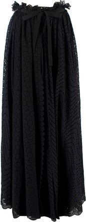 Dior Christian Dior Black Broderie Anglaise Midi Skirt Size XS