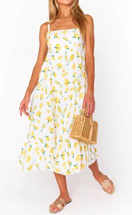 Show me your Mumu Summer Fling Midi Dress In Limoncello Embroidery