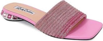 Lady Couture Multi Rhinestone Color Straps Slide With Multi Jewel Heel in Pink Multi at Nordstrom, Size 12