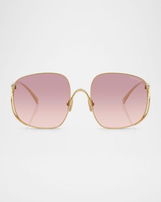 Miu Miu MU A57S Metal Square Sunglasses