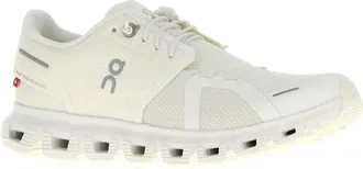 On Running Womens White Mesh Cloud 6 Sneakers Whitewhite