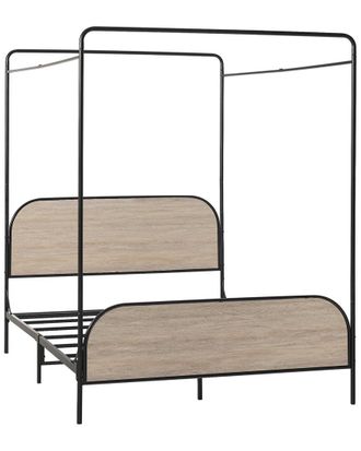 Walker Edison Industrial Bent Metal Queen Canopy Bed