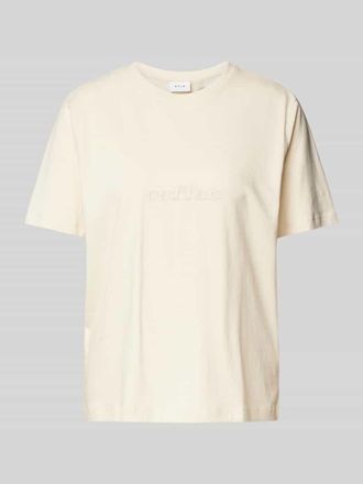 Vila T-Shirt mit Label-Stitching Modell SYBIL in Beige, Größe XL