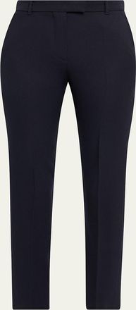 Alexander McQueen Mid-Rise Wool Slim-Leg Ankle Trousers