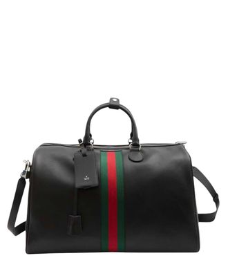 Gucci Black Web Trademark Medium Duffle Bag