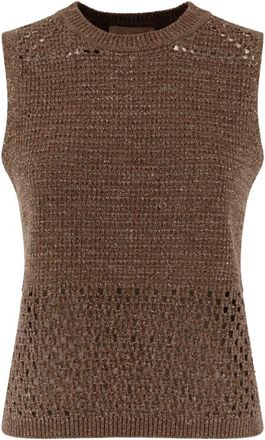 MC2 Saint Barth Aire Crochet Top - Dames - Tops zonder mouwen - Bruin - L - Tops