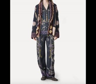 Forte_Forte Sogni Print Envers Satin Elasticated Pants In Notte