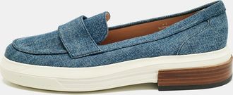 Tod's Tods Blue Denim Slip On Sneakers
