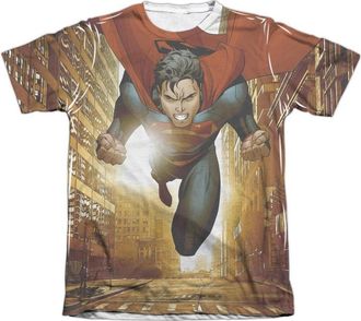 Gildan Superman Up Up City Adult Poly/Cotton Short Sleeve Tee / T-Shirt