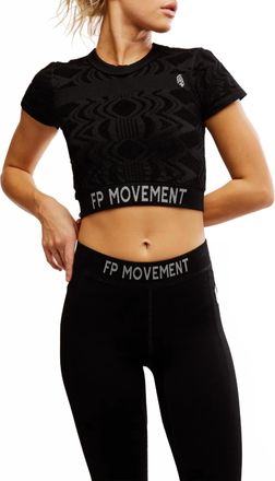 Free People Run The Distance Baby Tee In Black
