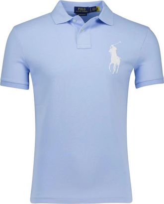 Polo Ralph Lauren Tops, Heren, Blauw, M, Lichtblauw poloshirt met korte mouwen