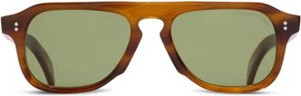 Cutler and Gross Occhiali da sole con montatura stile pilota - Marrone
