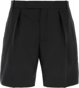 Alexander McQueen Black wool blend bermuda shorts
