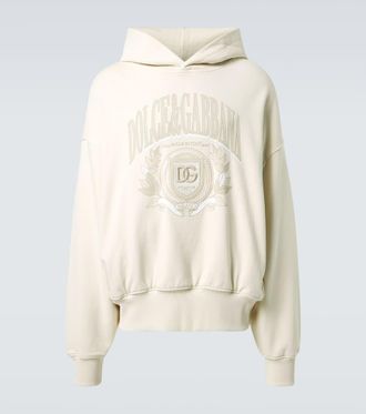 Dolce & Gabbana Embroidered cotton jersey hoodie