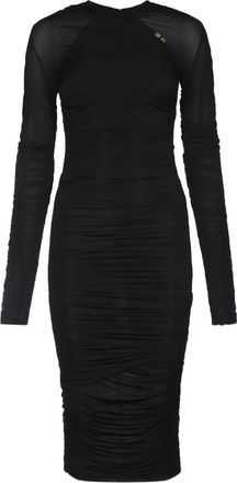 Elisabetta Franchi gathered midi dress - Black