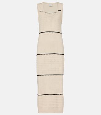 Varley Scott striped cotton midi dress