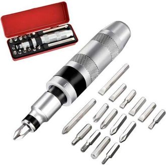 OEM Kit De Llave De Impacto De 16 Piezas, Llave De Impacto Manual De 1/2 Con 15 Brocas (planas, Phillips, Hexagonales) Para Aflojar Sujetadores Atascados