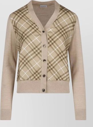 Burberry silk blend crewneck fitted jacket