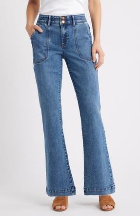 Wit & Wisdom Madison High Waist Bootcut Jeans in Mid Blue at Nordstrom Rack, Size 6