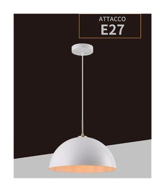 Trade Shop Trade Shop - Lampadario A Sospensione Soffitto E27 Paralume Cupola In Ferro Elegante Ip20 B92 - Blanco