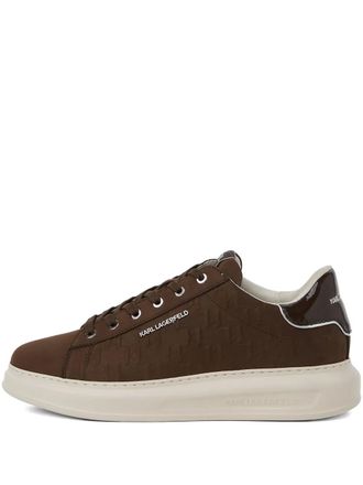 Karl Lagerfeld Kapri monogram embossed sneakers - men - Leather/Polyurethane/Polyurethane/Polyester/Polyethylene vinyl acetate (PEVA) - 40 - Brown