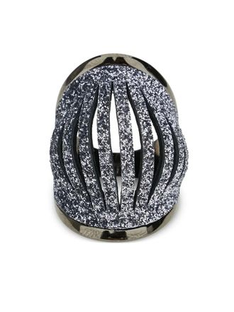 So-Le Studio Fiore ring - women - Leather/Rhodium Plated Brass - 19 - Silver