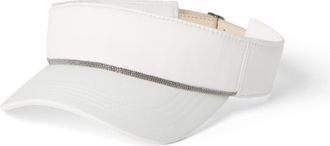 Brunello Cucinelli Nylon visor with shiny band in White at Nordstrom, Size X-Large